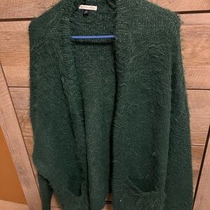 American Eagle Outfitters Forest Green Fuzzy Cardigan